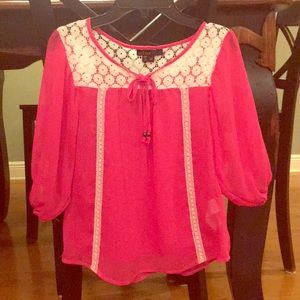 Girls pink top sz Med approximately 8